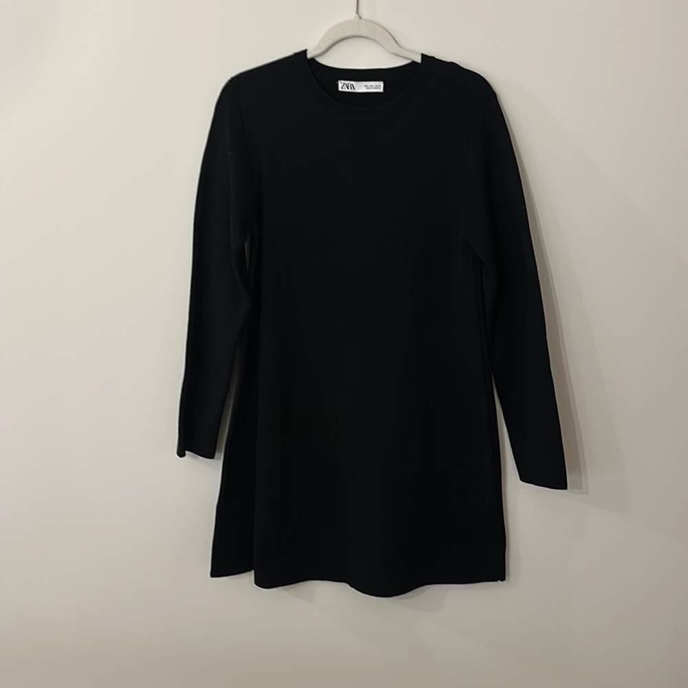 Zara Black Long Sleeve Dress
